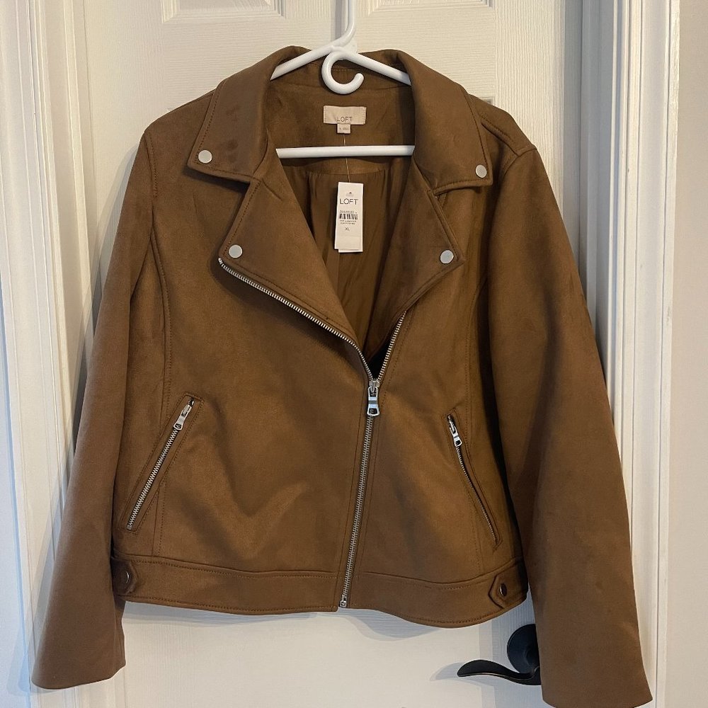 Faux Suede Moto Jacket
